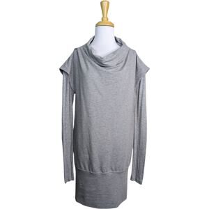Diane Von Furstenberg Financier Sweatshirt Dress Gray Womens Small Long Sleeve C